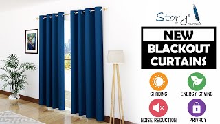 Blackout Curtains | Story@Home | Navy Blue Colour Resimi