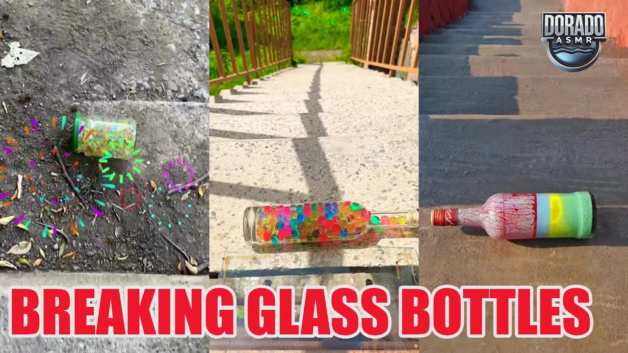 Breaking Glass Bottles & Balloon Drops 🎈💦 Crushing of Crunchy & Soft Things! 