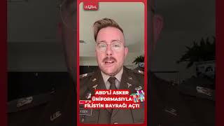 Abdli Asker Üniformasını Giyip Filistin Bayrağı Açtı