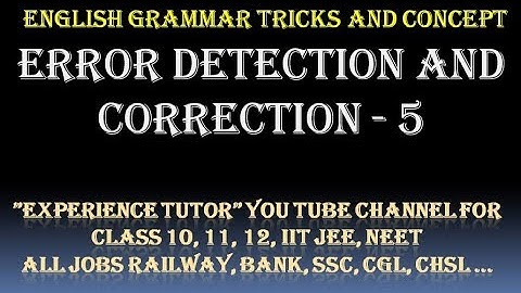 error detection and correction in English || Part 5 || English grammar concepts