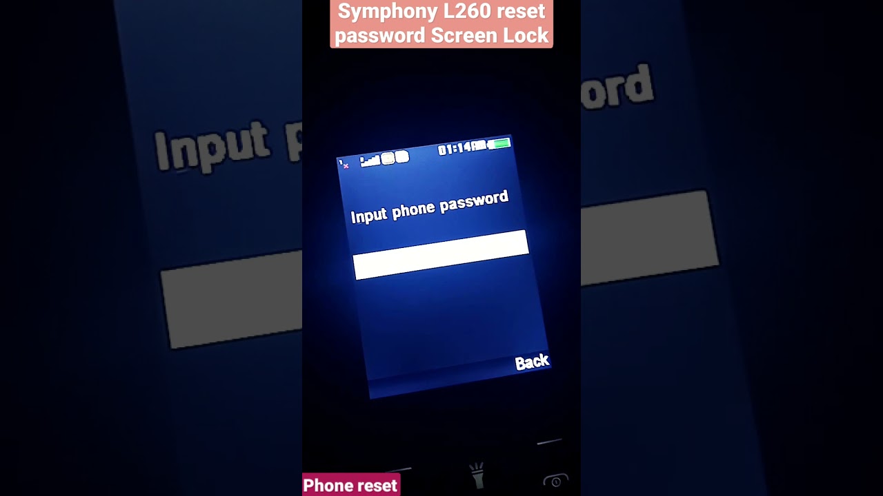 Symphony L260 reset password Screen Lock || Phone reset