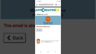 How to Create your Appcreator24 Account to make  100  Admob App For Free360P screenshot 1