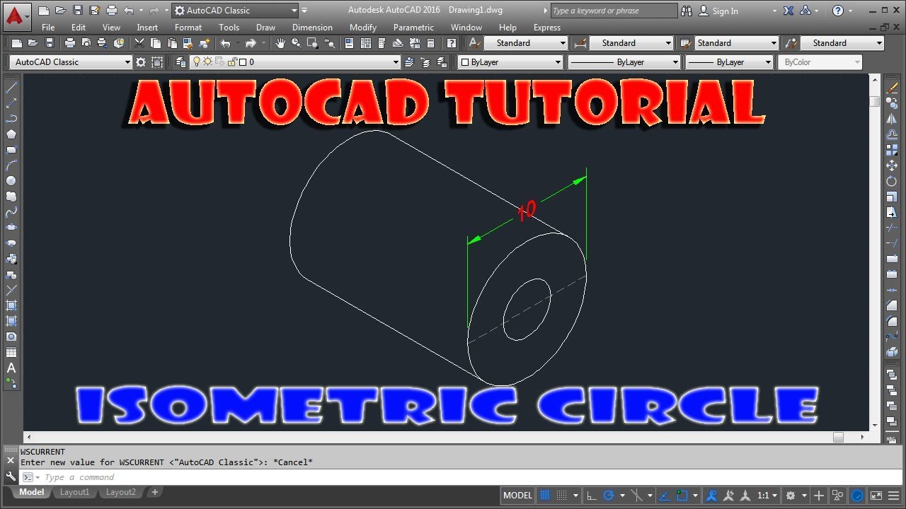 rectangular array | path array | polar array | autocad... TUTORIAL AUTOCAD BAHASA INDONESIA: ISOMETRIC CIRCLE - YouTube