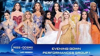 PERFORMANCES GROUP 1 – EVENING GOWN | JURY SESSION | MISS COSMO 2024