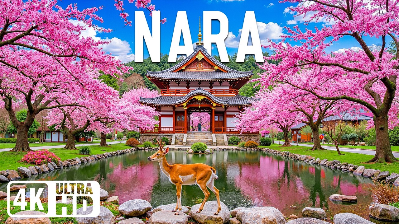 Nara Spring 4K | Discover Sacred Sakura Calm – Deer Park, Ancient Temples & Cherry Blossoms