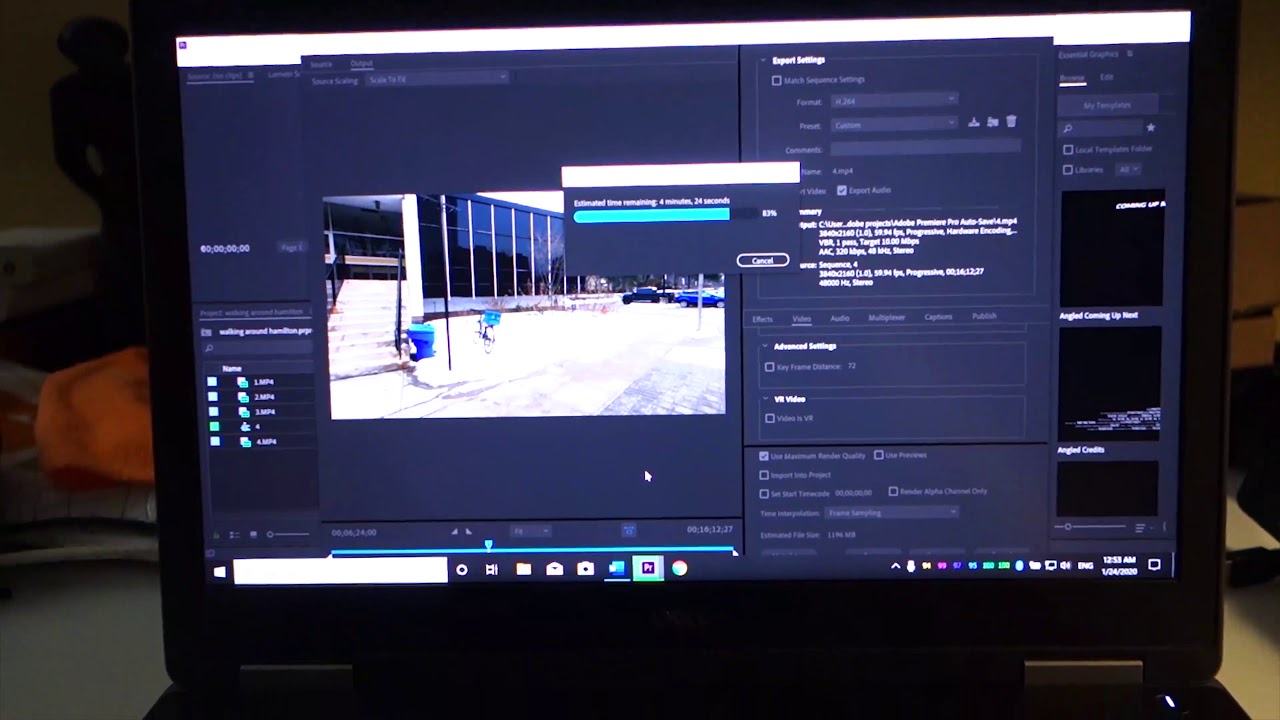 Dell Precision 7540 rendering 12 GB 4k /60 fps in 22 minutes - YouTube
