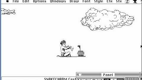 MacroMind VideoWorks for System 7.5.5 under Mini vMac - SnakeCharm demo