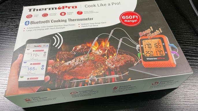  ThermoPro TP930 650FT Wireless Meat Thermometer, Bluetooth Meat  Thermometer with 4 Color-Coded Meat Probes, Grill Thermometer with Timer,  Commercial Cooking Tools & Utensils Meat Thermometer Wireless : Home &  Kitchen