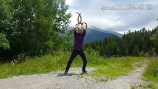 Buugeng snakejuggling in Switzerland mountains