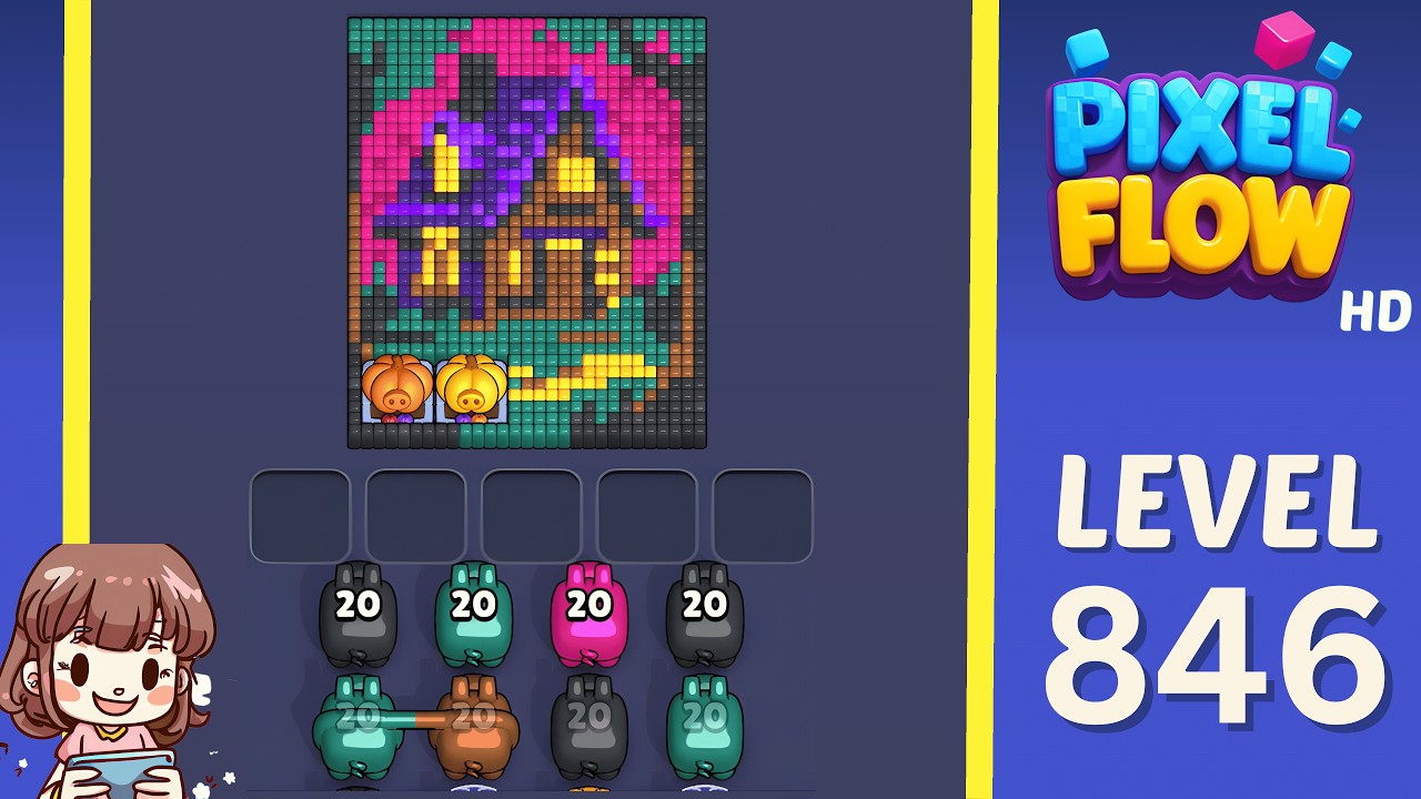 Pixel Flow Level 846 Solution Walkthrough