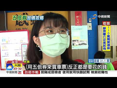 連假"五倍券"商機! 鹿港廟口推消費券攬客│中視新聞 20211008