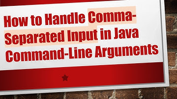 How to Handle Comma-Separated Input in Java Command-Line Arguments