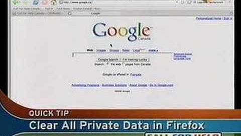 Clear all you private data in Firefox