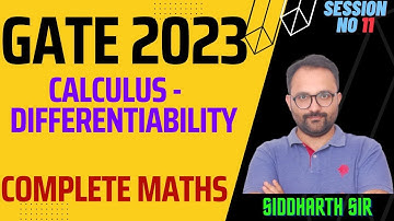 Calculus -   Differentiability - SESSION NO 11 | SIDDHARTH SABHARWAL AIR 1|