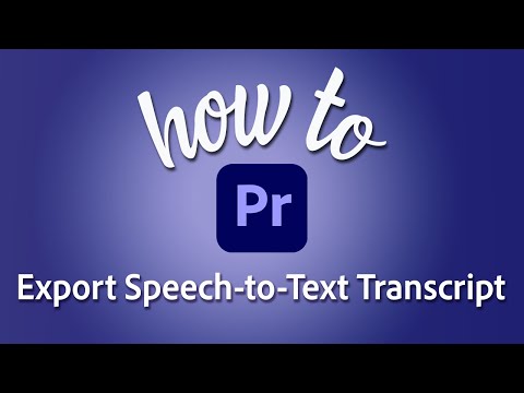 How to export speech-to-text transcript as a text file in Premiere Pro