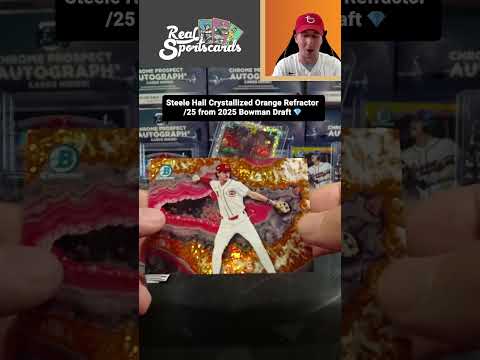 Steele Hall Crystallized Orange Refractor /25 from 2025 Bowman Draft 💎