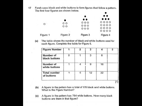 P6 2018 Henry Park Prelims Q17 - Pattern problem | Farah black white buttons | PSLE Maths