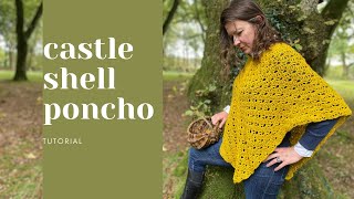 How To Crochet This Easy Poncho / CASTLE SHELL PONCHO / Ophelia Talks Crochet
