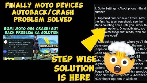 Finally Moto Devices Autoback/Crash problem solved | Bgmi auto back problem fix