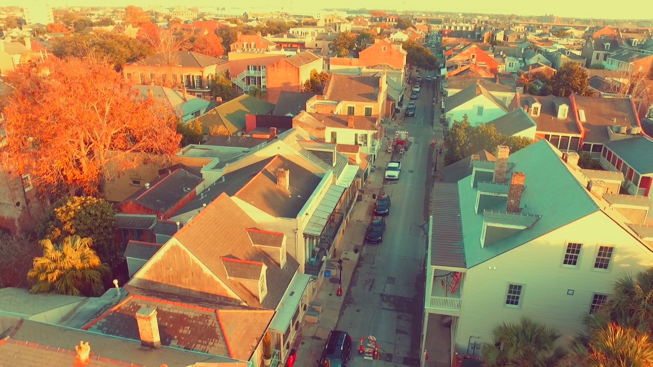 French quarter aerial Footage