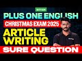 Plus One English Christmas Exam 2025 | Article Writing - Sure Question | Xylem Plus One