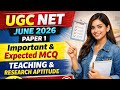 UGC NET June 2026 | Paper 1 Important &amp; Expected Questions | Current Affairs UGC NET 2026 | Nta Net