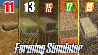 Farming Simulator 11 vs 13 vs 15 vs 17 vs 19 : BALE MAKING & LOADING TECHNOLOGY