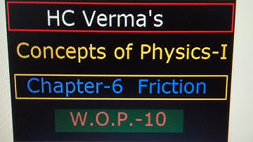 HC Verma : Concepts of Physics -I Chapter-6 (Friction)  WOP- 10