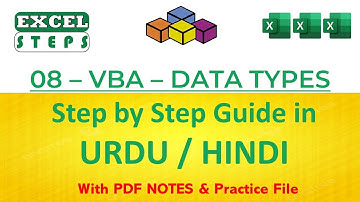 08 -  Excel VBA Data Types | Excel Automation | #excelsteps