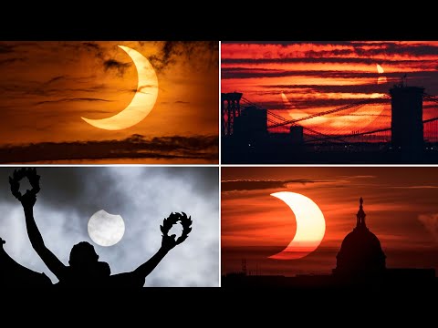 Partial solar eclipse seen in UK and around the world