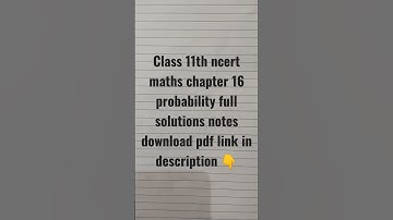 class 11th ncert maths chapter 16 probability full notes download pdf link in description 👇