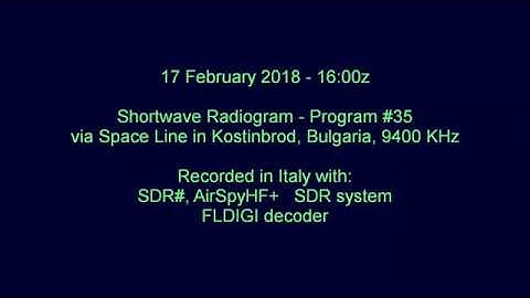 Shortwave Radiogram on 9400 KHz, Program #35, 16:00z, 17 Feb 2018