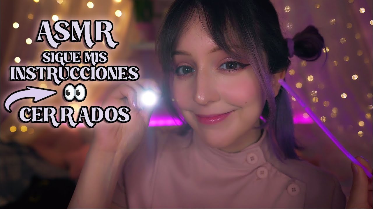 ⭐ASMR Sigue mis INSTRUCCIONES con los OJOS Cerrados 🌙(focus test y sonidos suaves)