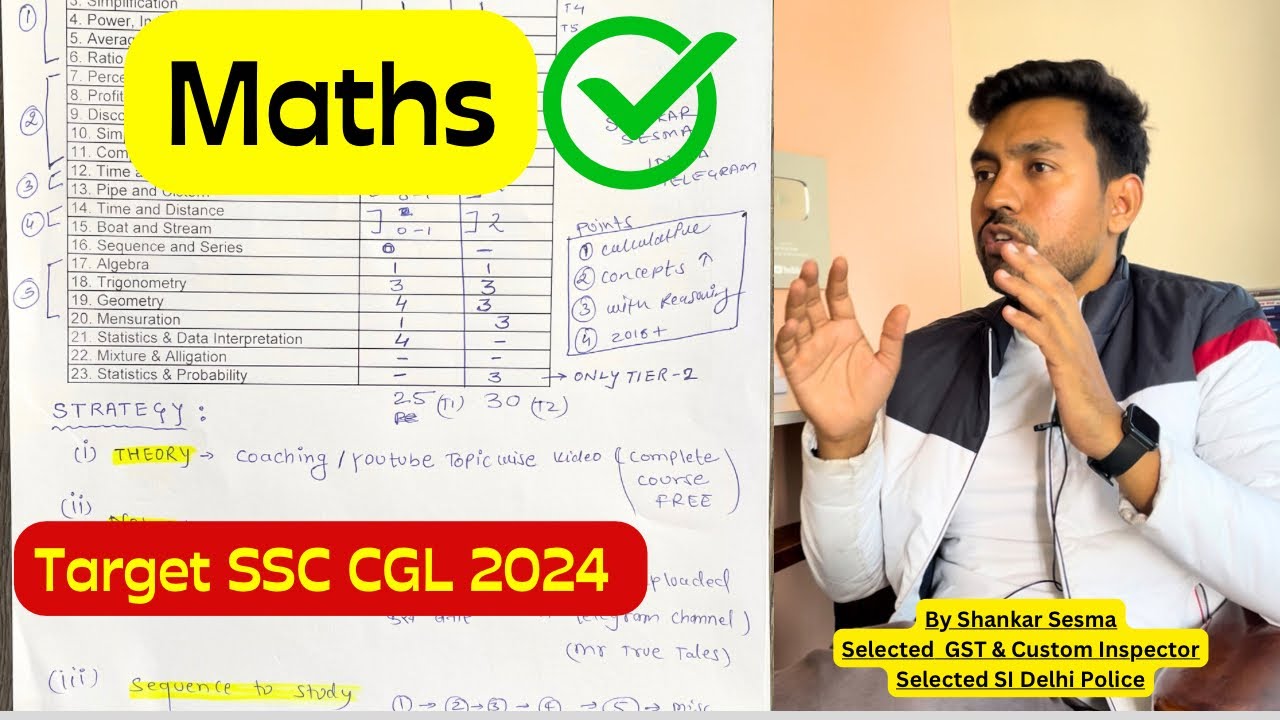 Maths Study Plan & Strategy | Crack SSC CGL 2024 🔥 #ssc #ssccgl - YouTube