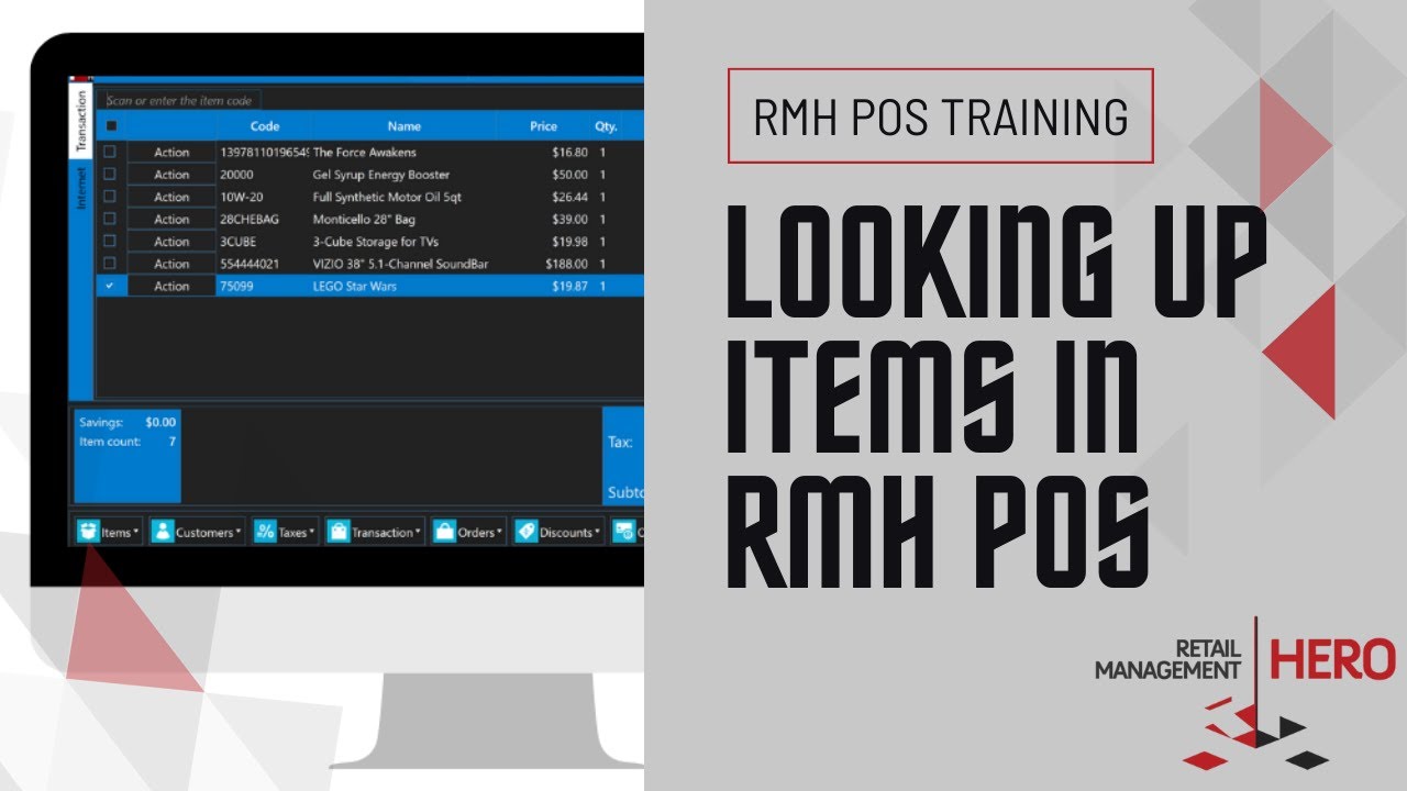 Looking Up Items in RMH POS - YouTube