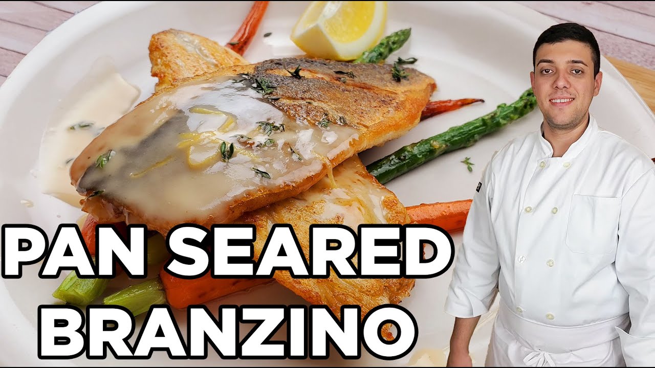 Pan Seared Sea Bass with Lemon Butter Sauce   Pan Seared Branzino How to Cook Mediterranean Sea Bass