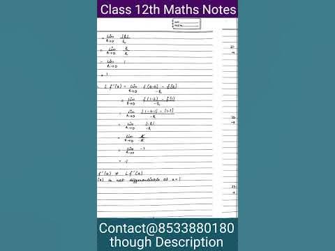 Differentiation Handwritten notes pdf NCERT solution Ch-5 class 12
