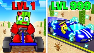 Level 1 vs Level 999 FASTEST CAR in LONG DUSTY ROAD