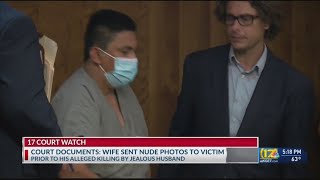 Murder suspect's wife sent nude photos to victim: reports
