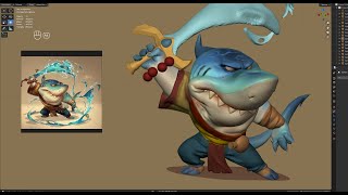 Shaolin Shark in Blender for around 1 hour