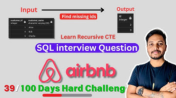 data analyst sql interview questions and answers #39/100 | Airbnb | SQL Tutorials | Recursive CTE