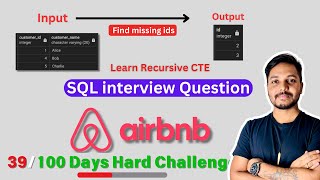data analyst sql interview questions and answers #39/100 | Airbnb | SQL Tutorials | Recursive CTE