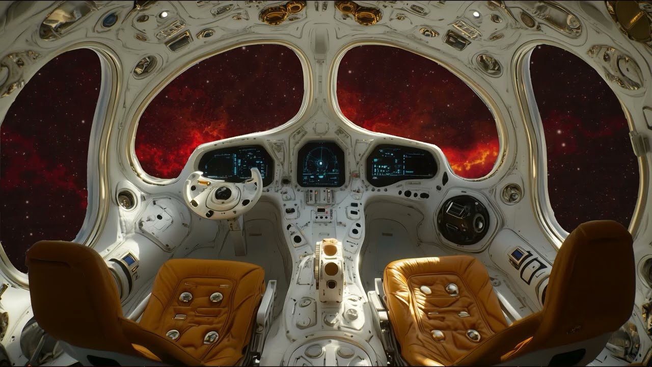 Spaceship Cockpit - Interstellar - Space Ambient Music - Atmospheric Music - Space Travel- Flight-4K