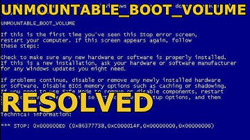 How To Fix Unmountable_Boot_Volume Blue Screen Error STOP code 0x000000ED