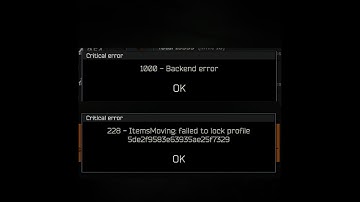 Escape From Tarkov 1000 backend error. 228 items moving error.  No purchasing items.
