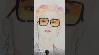 BTS Jimin Pencil Sketch Drawing and Painting #fanart #btsfanart #shorts