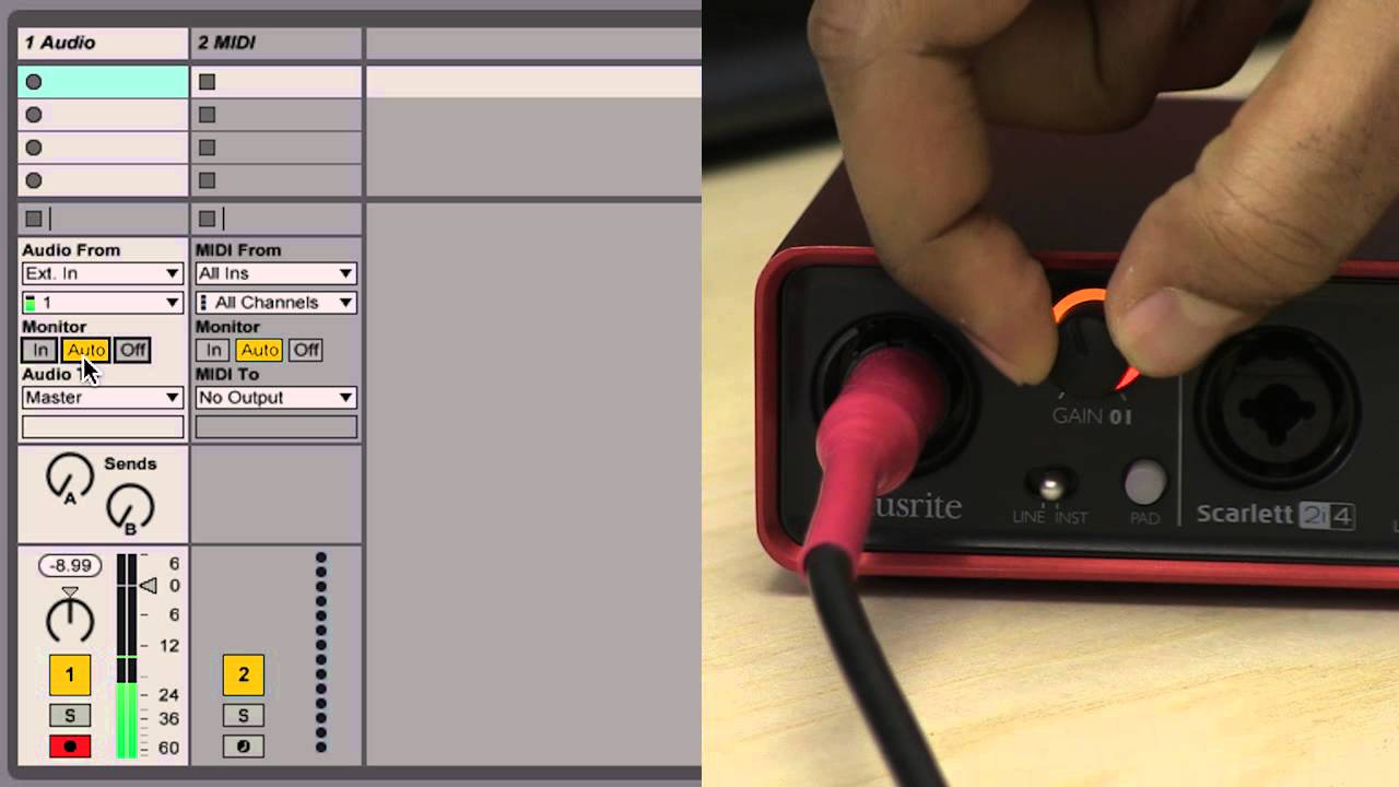 how to set up audio interface and mic in ableton