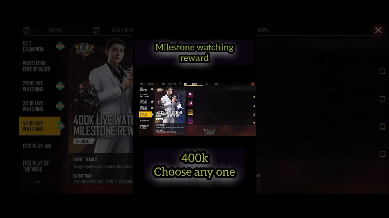 Milestone 400k live watching reward | 