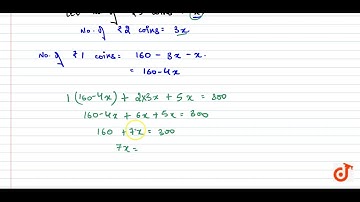 I have a total of Rs 300 in coins of denomination Re 1, Rs 2 and Rs 5. The number of Rs 2 coins ...