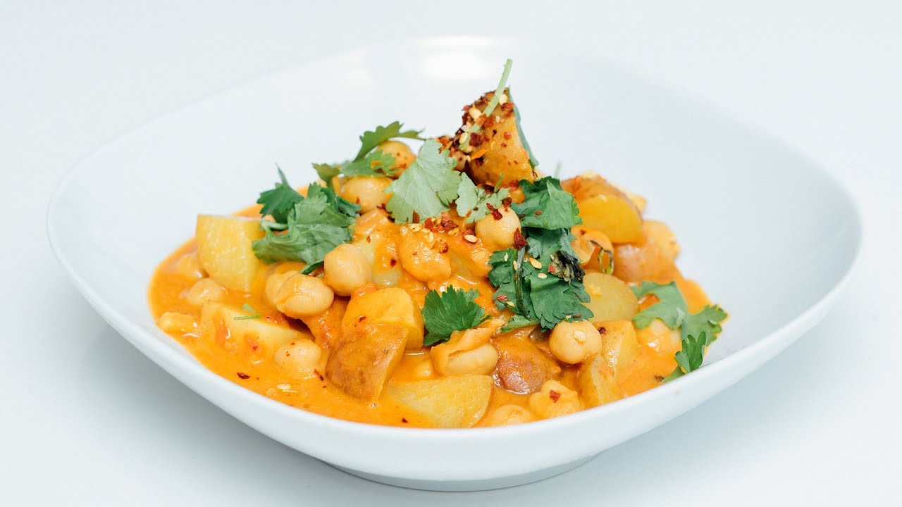 Peanøtt- og potetcurry